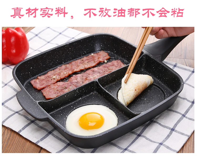 

25*27cm breakfast triad titanium pan non-stick frying professional steak pan Fried pot casting general use Kitchen Cooking Tools