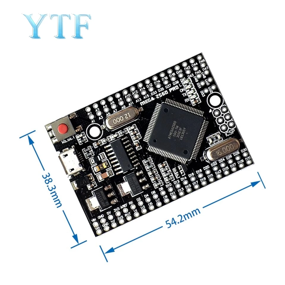 Mega 2560 PRO (встроенный) CH340G/ATmega2560-16AU со штыревыми разъемами. Совместим с | Компьютеры