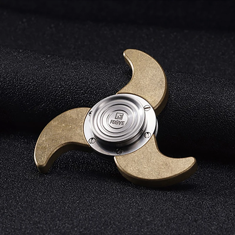 FEGVE Fidget Spinner ручной Спиннер для пальцев металлическая Чистая медь и Титан EDC DIY