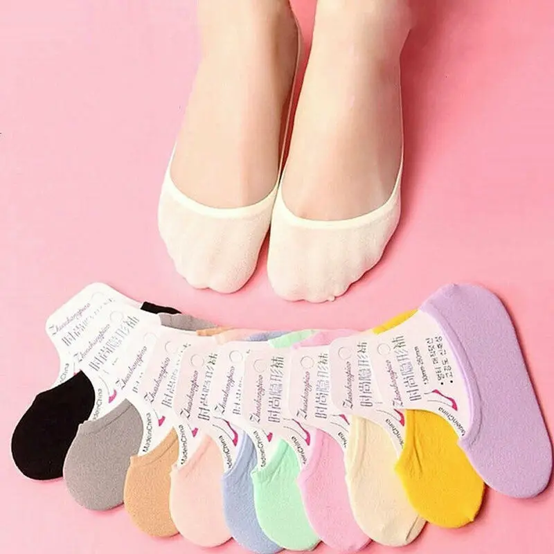 

10Pairs Women Summer Invisible Socks Female Ankle Boat Short Socks Nonslip Low Cut Breathable Cotton Socks Men