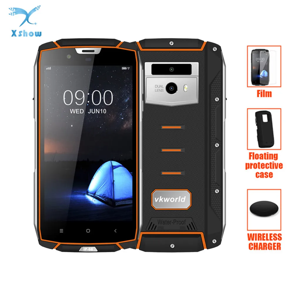Vkworld VK7000 IP68 Водонепроницаемый смартфон 5 2 &quotMTK6750T Быстрая зарядка V/2A 5600 mAh Android 8 0