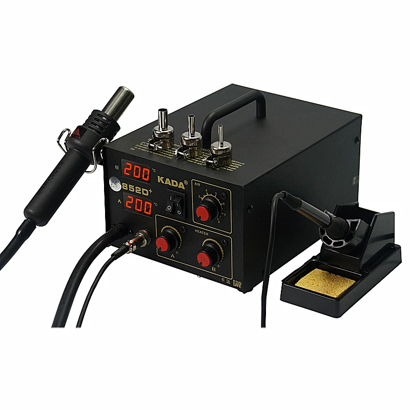 Паяльная станция KADA 852D + SMD 220 В 110 Ремонтная система BGA паяльная 2 в 1 с пистолетом