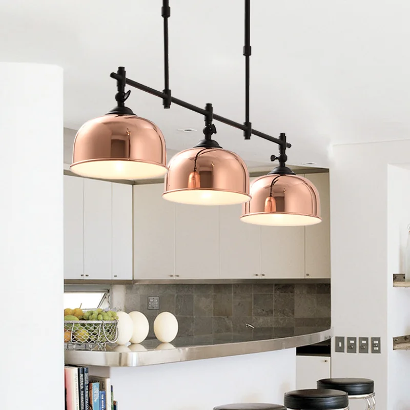 Миланские кухонные железные лампы изящные светодиодные светильники E27 * 3 для