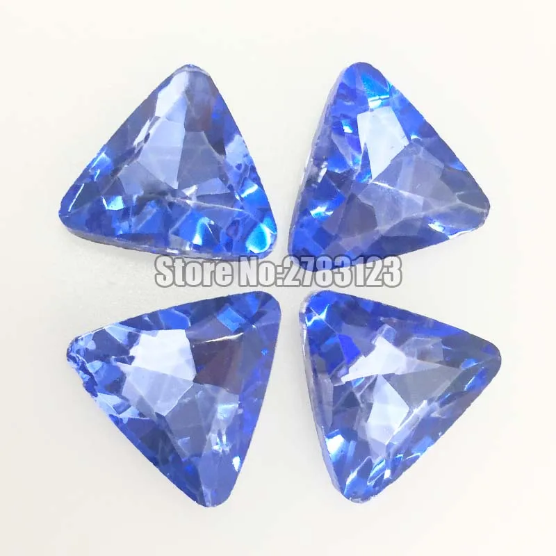 Factory sales Light blue Triangle AAA Glass Crystal pointback rhinestones Mobile phone/nail art/diy/ accessories Free shipping | Дом и сад