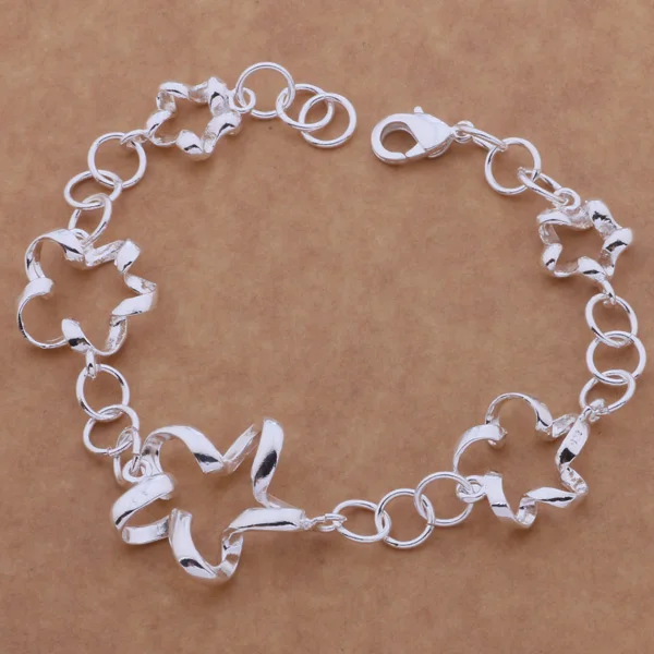 Браслет из серебра 925 пробы с пятиконечной звездой | Украшения и аксессуары