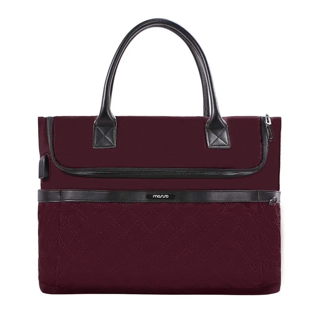 Wine Red MOSISO Большая вместительная сумка для ноутбука для женщин 13,3 14 15 15,6 17,3 дюймов для macbook air 13 сумка для ноутбука с usb зарядным портом - Цвет: Wine Red