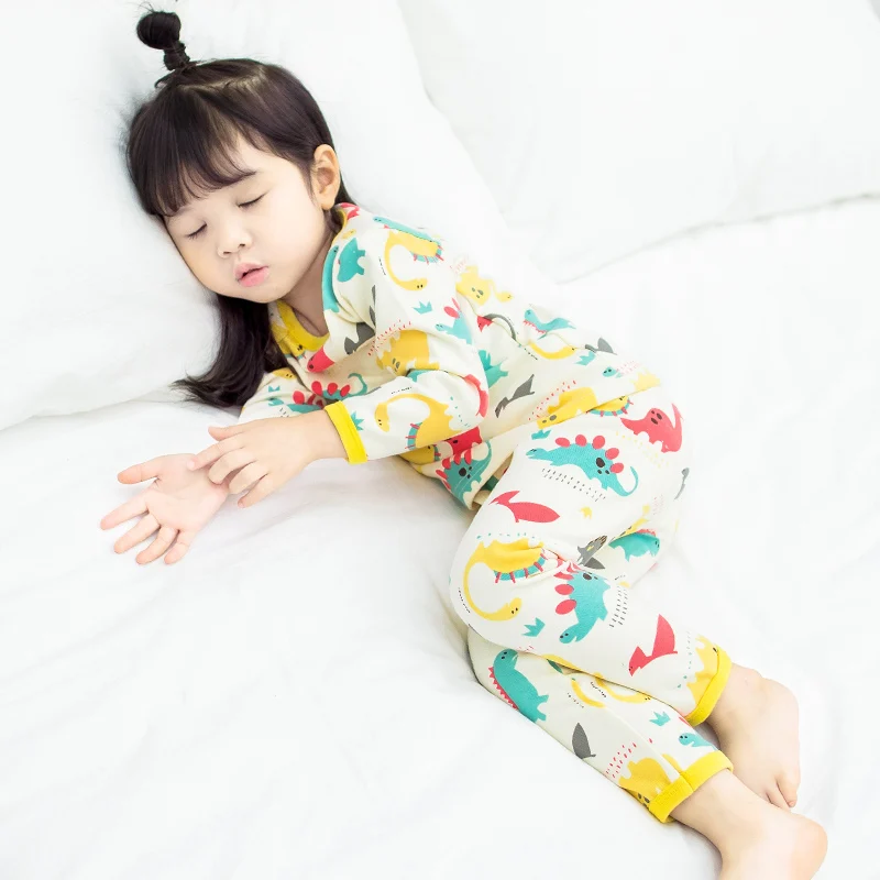 Autumn Baby Girls Pajamas Sets Cartoon Animal Pattern Nightwear T-shirt +Pants Sleepwear Kids Clothing | Детская одежда и обувь