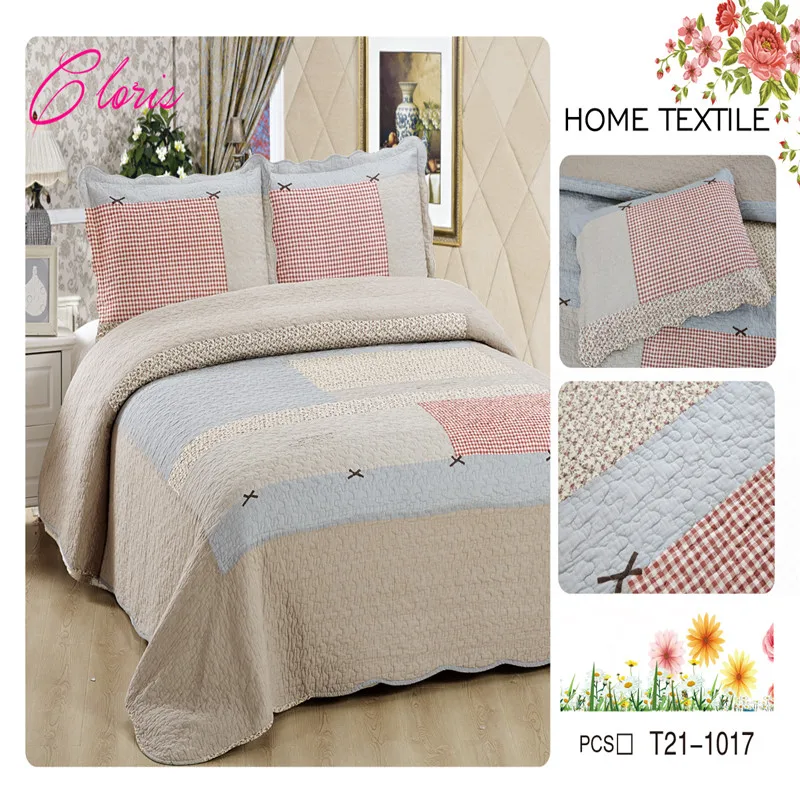 &quotCLORIS&quot Европа Винтажный Стиль Покрывало На Кровать 230 250 100% Хлопок Лоскутное