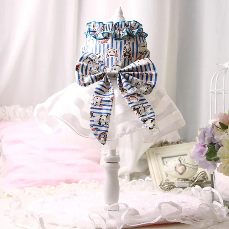 Роскошное летнее Кружевное платье пачка принцессы с рисунком собаки Полосатая