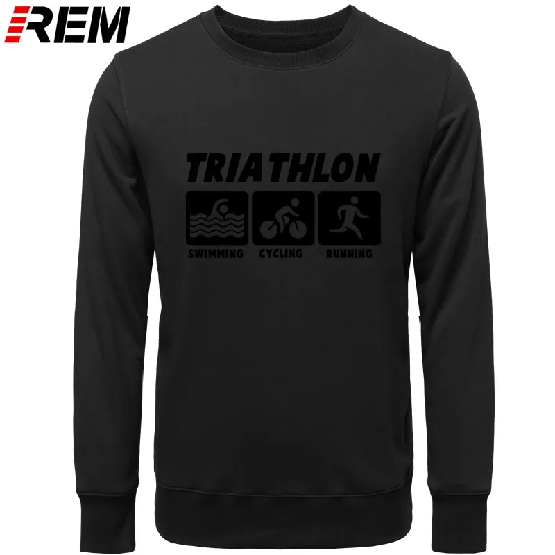 REM, новинка, мужские повседневные толстовки, Триатлон, лучший хлопок, круглый вырез, длинный рукав, уличная одежда, мужская спортивная одежда, Толстовки, Толстовки