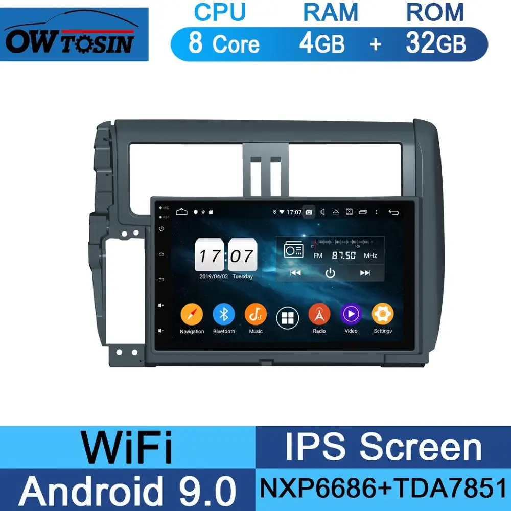 32G " ips Android 9,0 8 ядерный 4G+ 64G Автомобильный мультимедийный плеер для Toyota Prado 150 Land Cruiser J150 2009-2013 gps Радио CarPlay Parrot - Цвет: 32G