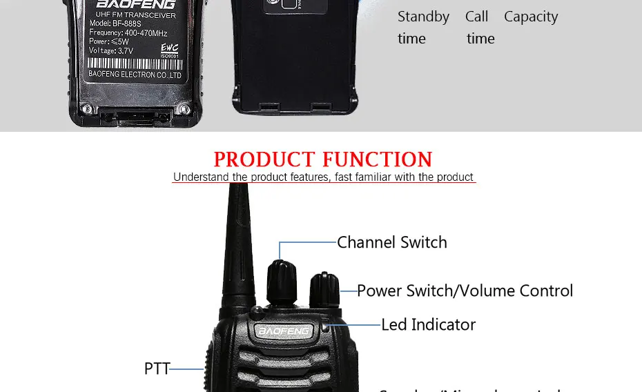 6 шт./лот Baofeng BF-888S рация двухстороннее радио UHF 400-470MHz bf 888s CB радио