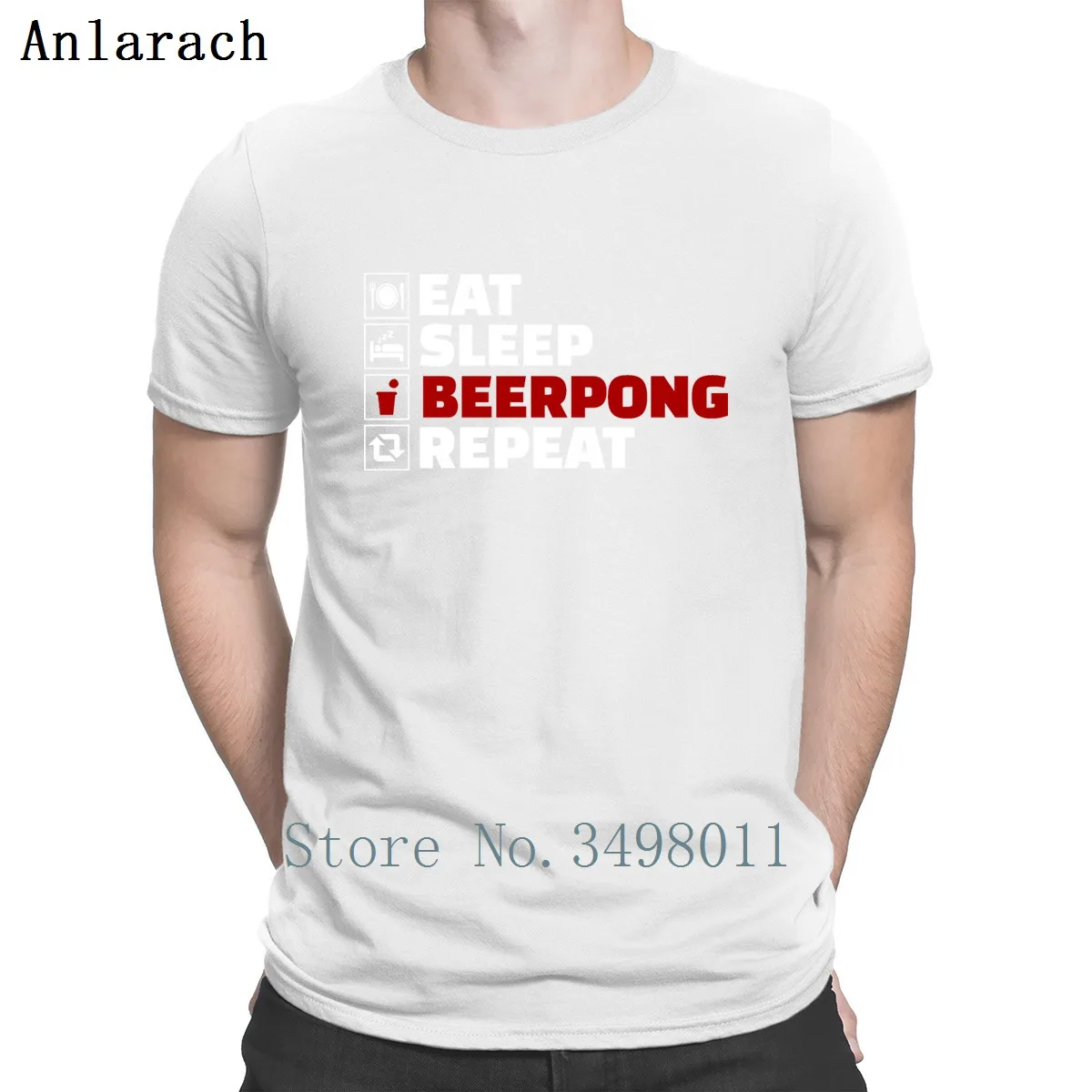 Футболка Eat Sleep Beerpong Repeat дизайнерская футболка из 100% хлопка S-Xxxl новая весенняя