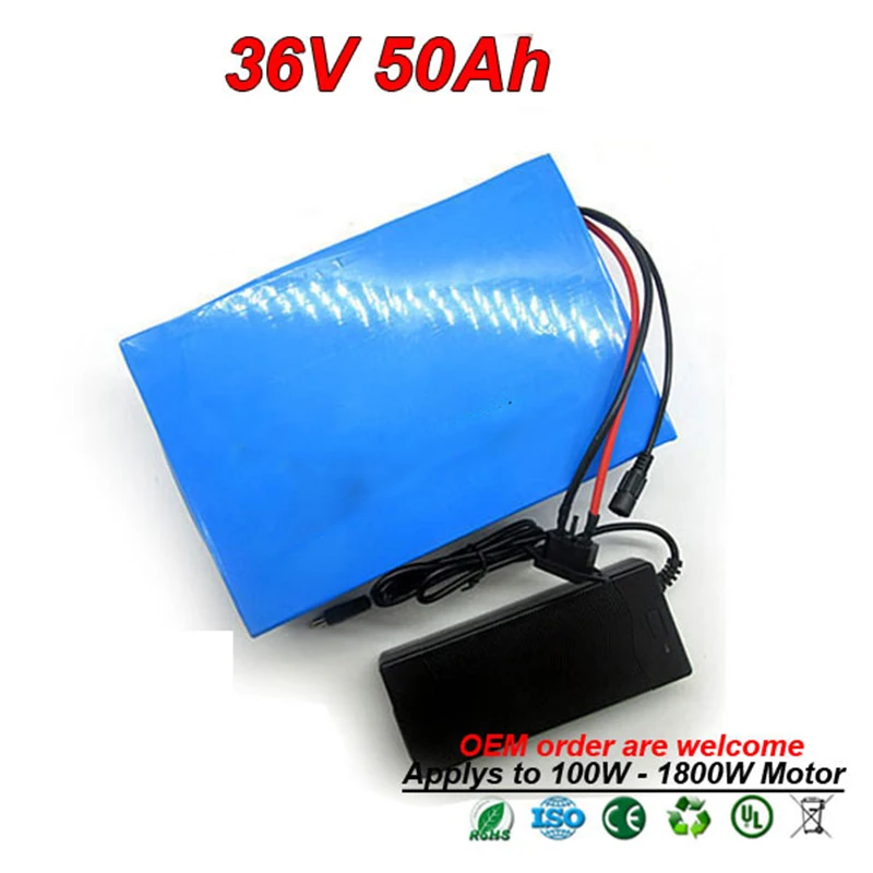 36V 50Ah 1000W 1500W комплект литий-ионный батарей для электровелосипеда Bafang Yamaha Shimano |