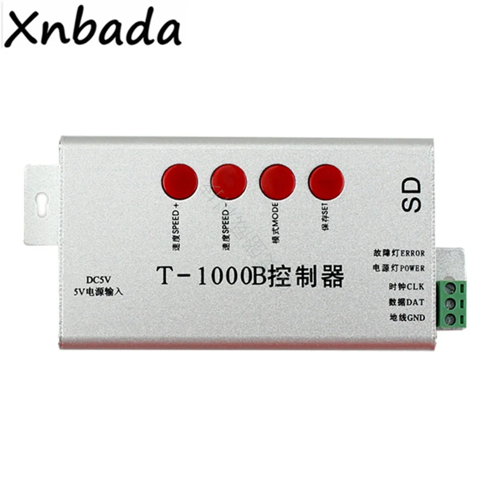 

Полноцветный контроллер WS2811 WS2812B T-1000B для SD-карты, 2048 пикселей, для светодиодных лент WS2813 WS2815, вход 5 в постоянного тока
