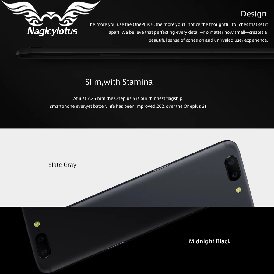 6 ГБ/8 ГБ ОЗУ 64 Гб/128 Гб ПЗУ Oneplus 5 4G Смартфон Snapdragon 835 Восьмиядерный 5," отпечаток пальца NFC мобильный телефон Android