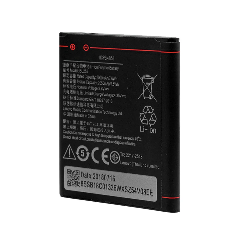 YCDC 3,8 V литий-ионная аккумуляторная батарея 3,8 v 2000mah bl253 BL 253 батарея для lenovo A2860 A2800D A3800D A3600D литиевая батарея