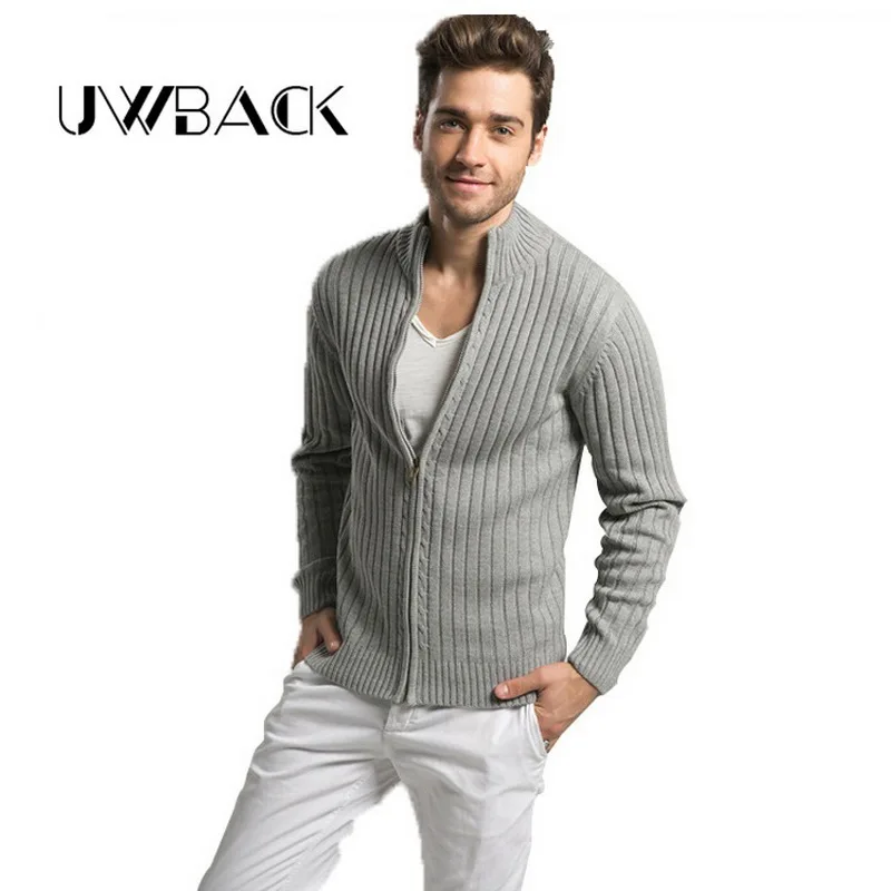 4 цвета! Uwback 2017 Новый брендовый зимний плотный шерстяной кардиган мужской