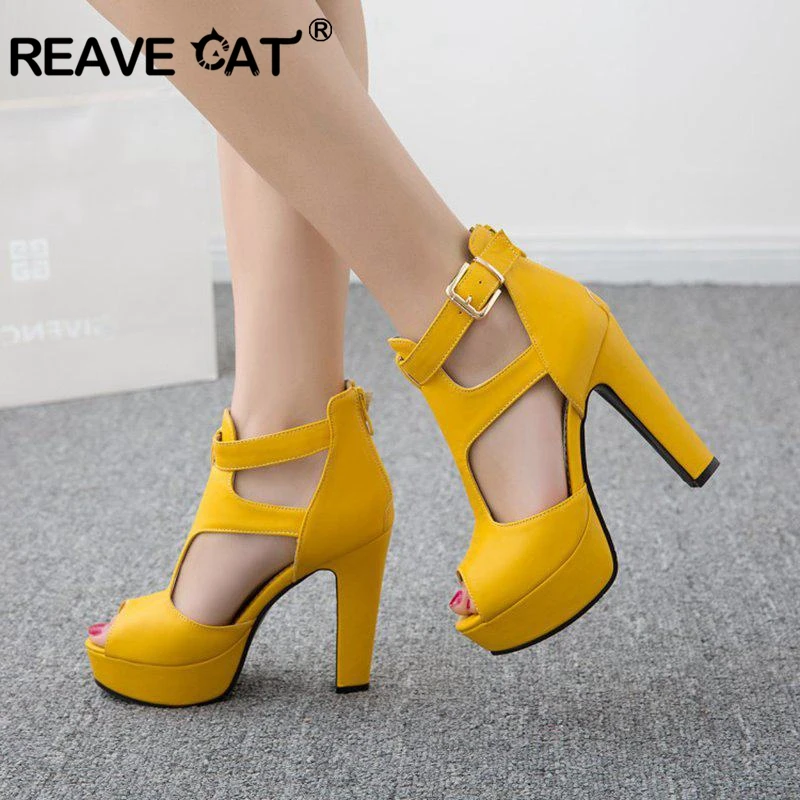REAVE CAT/женские туфли лодочки Туфли на высоком каблуке Обувь платформе Сандалии с