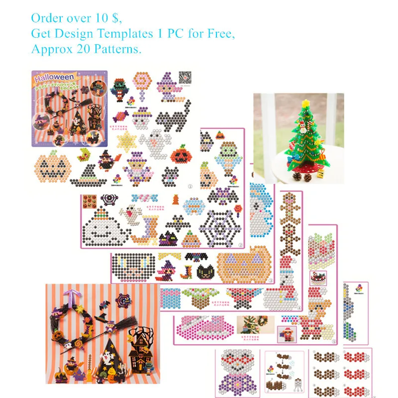 Новый тип водяных бусин 1200 шт./компл. 3D головоломки игрушки 12 цветов Hama Beads для