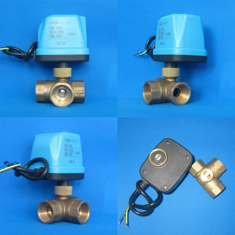 DN15-DN40 DC5V DC12V AC24V AC220V 3 пути три линии два пути управления клапаны Электрический моторизованный шаровой клапан T typele шаровой клапан