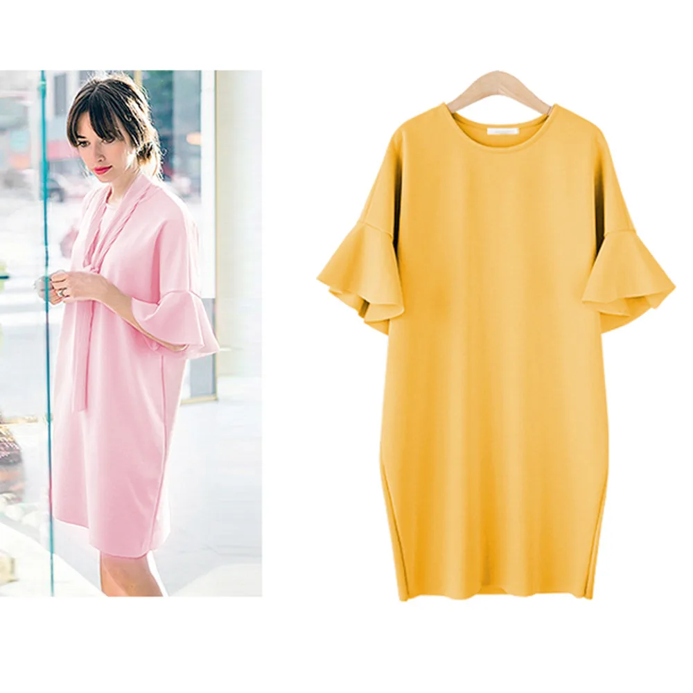 

Knitted Cotton Maternity Dress 2017 Spring Fashion Large size ladies Clothes for Pregnant Women Pregnancy Clothing S/M/XL-5XL