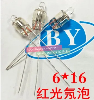 200 шт. неоновая лампа Neonlight 6x16 мм|lamp lamp|lamp indicatorlamp bulb |