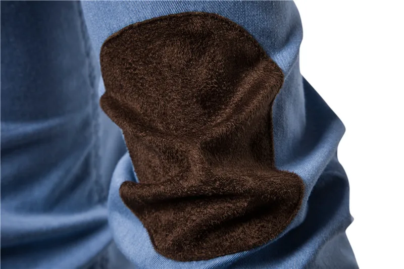 Качественная мужская хлопковая джинсовая рубашка Повседневная в стиле пэчворк с