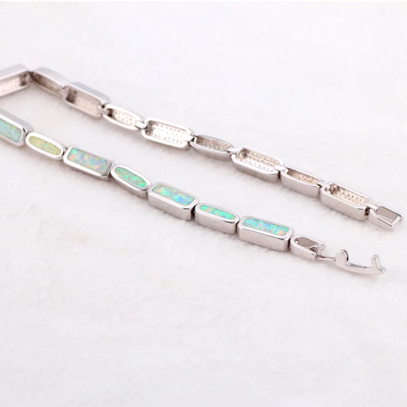 Ayowei модные браслеты с шармами белые опалом серебряные штампом красивые