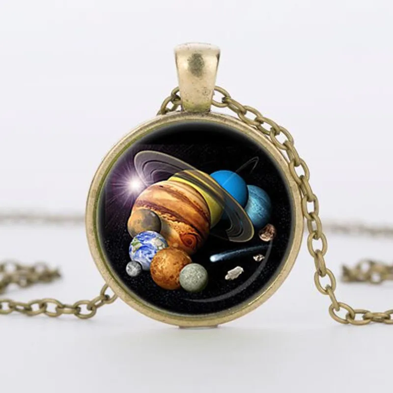 New SOLAR SYSTEM PENDANT Astronomy Pendant Space Jewelry galaxy Necklace Planet Multicolor Geek Gift | Украшения и аксессуары