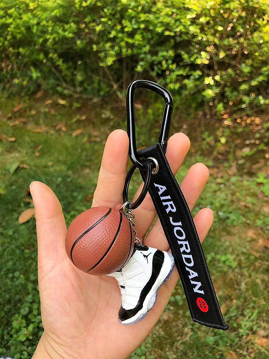 Дропшиппинг air jordan 1 брелок с кроссовком Кукла аксессуар-брелок 1/6 масштаб 3D Мини обувь с лентой брелок баскетбол - Цвет: AJ11 CONCORD
