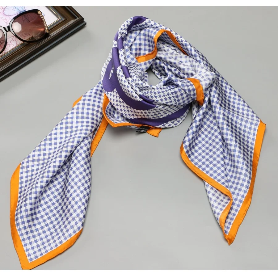 

High Quality 100% Silk Scarf Shawl Hijab Head Scarves for Women Ladies Fashion Foulard 35"