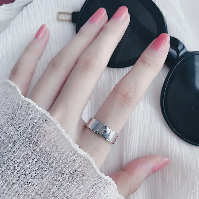 Простые винтажные серебряные цветные кольца для женщин регулируемые античные