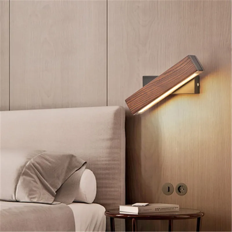 Nordic Modern Creative Concise Fashion Bedside lamp Wood Wall Light Restaurant Bedroom Study Aisle Decoration Lamp Free Shipping | Лампы и