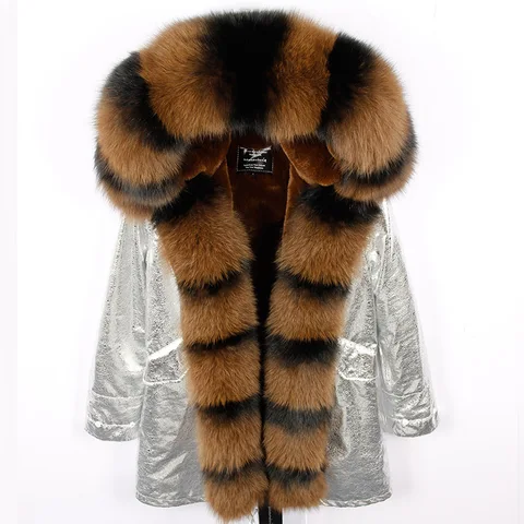 Пальто Maomaokong2020 женское, с воротником из лисьего меха, со съемной подкладкой, средней длины