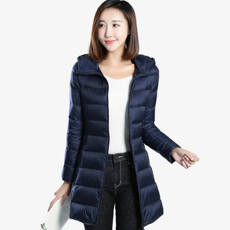 Новинка 2017 Женское зимнее теплое пальто женский ультра светильник с капюшоном