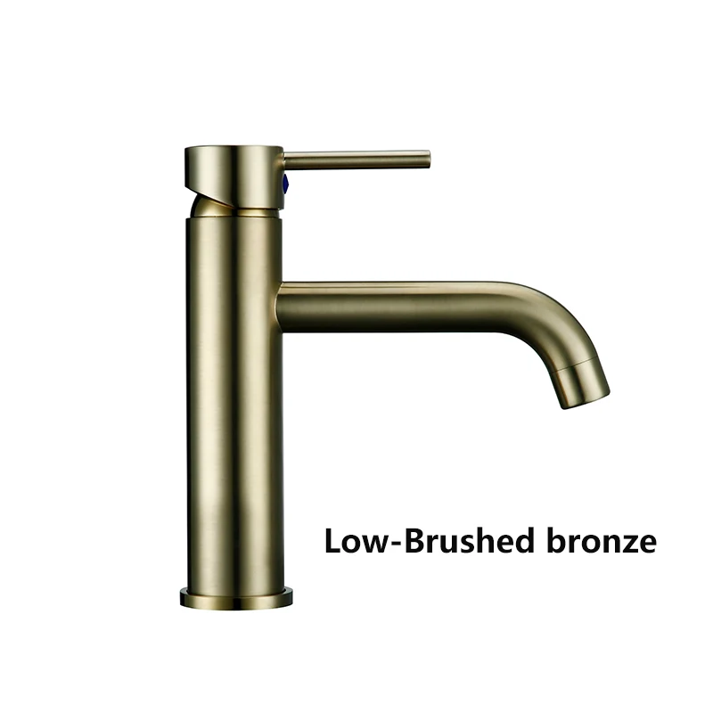 Low-Brushed Bronze Smesiteli Смесители для ванной комнаты, акция, кран Круглый матовый черный золотой розовый белый смеситель для ванной комнаты, маленький кран для раковины - Цвет: Low-Brushed Bronze
