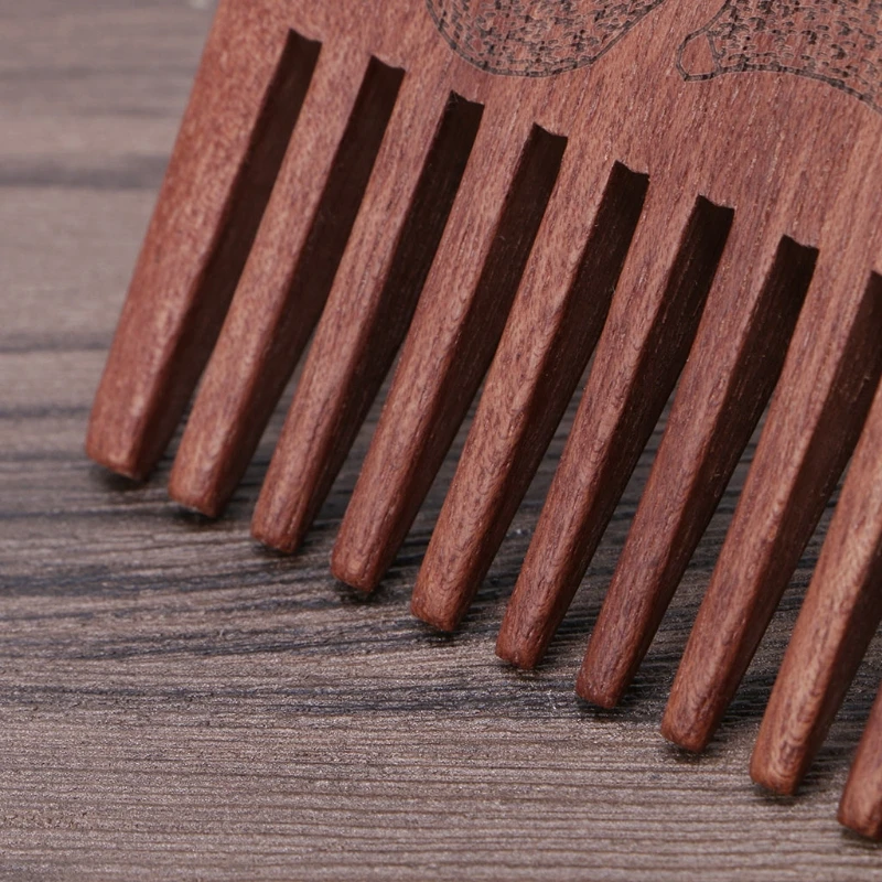 Натуральная древесина Антистатическая Массажная расческа для волос с бородой