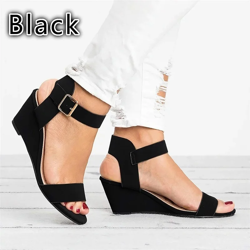 Женские босоножки на танкетке повседневные сандалии высоком каблуке туфли с