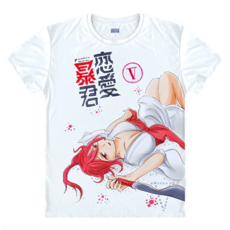 Аниме рубашка Coolprint с надписью Love футболка Tyrant мульти стильные рубашки коротким