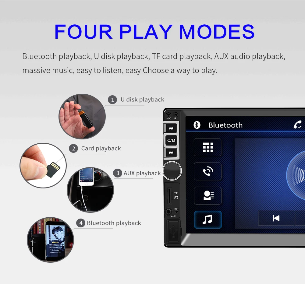 Автомагнитола Autoestereo, 7 дюймов, 2din, автомагнитола Estereo De Auto Con Pantalla, Bluetooth, зеркальное соединение, автомагнитола, Автомобильный мультимедийный MP5 стерео