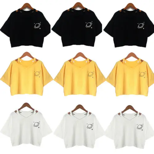 Женская футболка с коротким рукавом V-образным вырезом | одежда