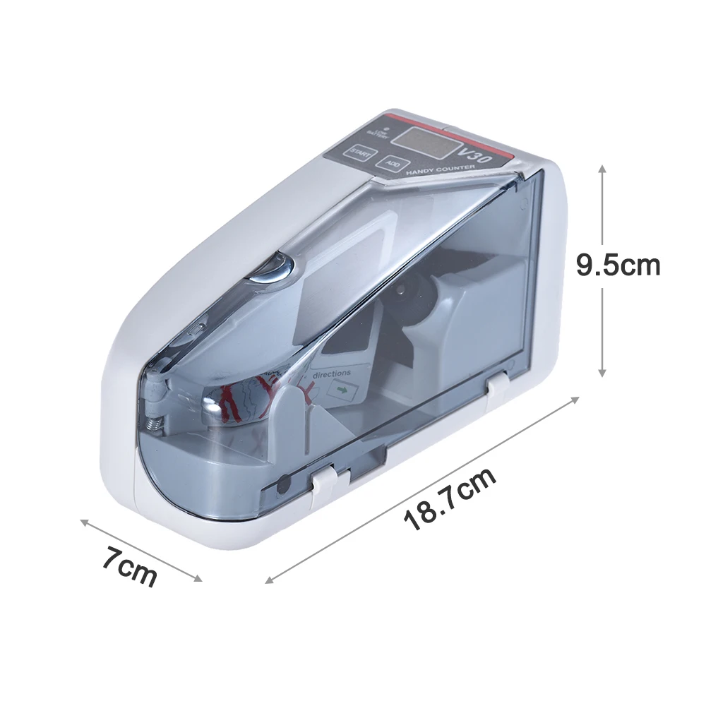 Mini Handy Bill Cash Banknote Counter Money Currency Counting Machine AC or Battery Powered |