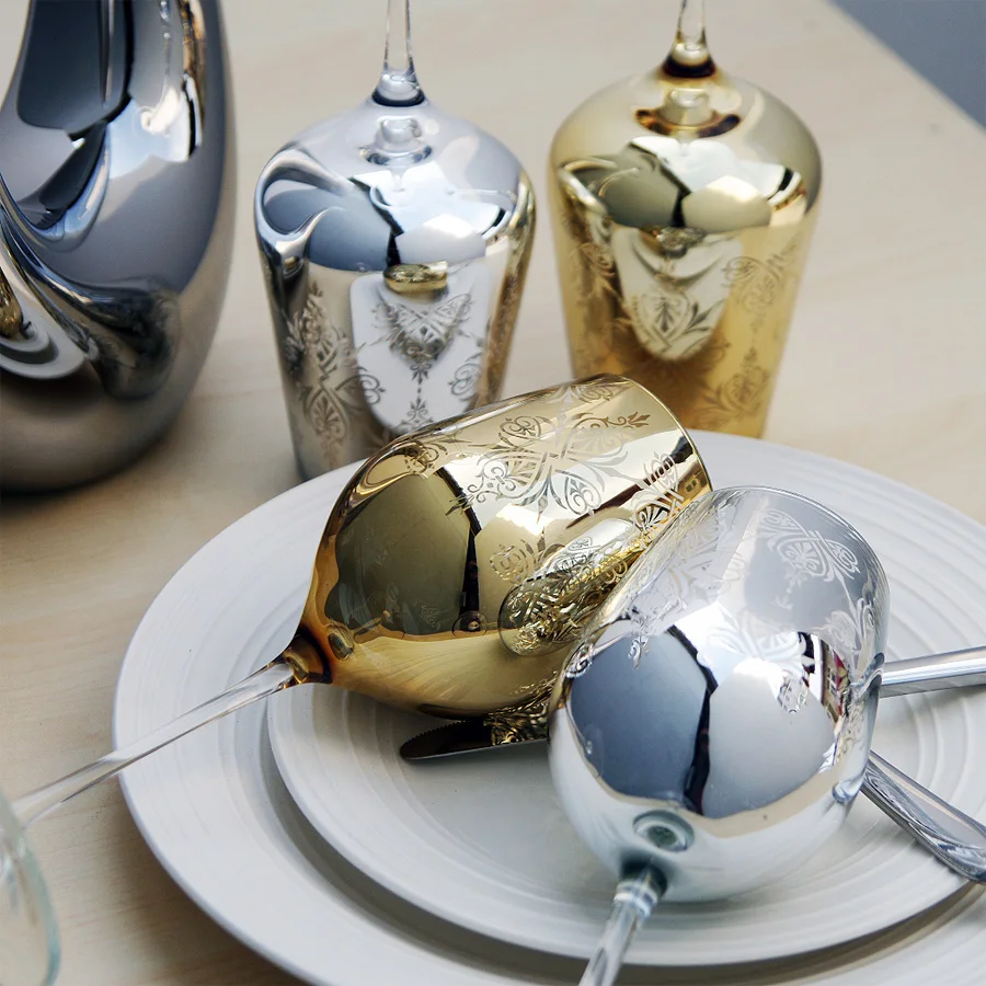 2pcsCreative подарки на свадьбу день рождения позолота серебристый металлический с