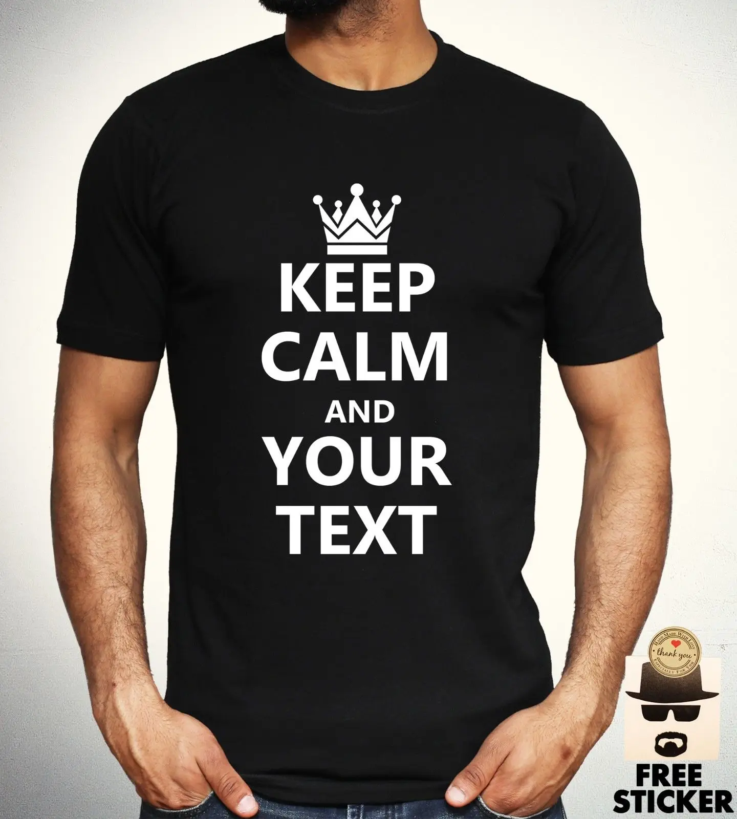 Keep Calm и футболка Персонализированная индивидуальная Футболка Модный подарок Топ