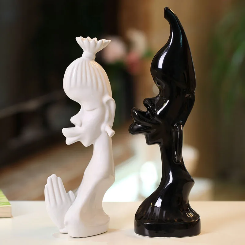 Exquisite Ceramic Modern People Model Figurines Decorated Furnishings Wedding Room Decoration Ornaments Craft Gifts | Дом и сад