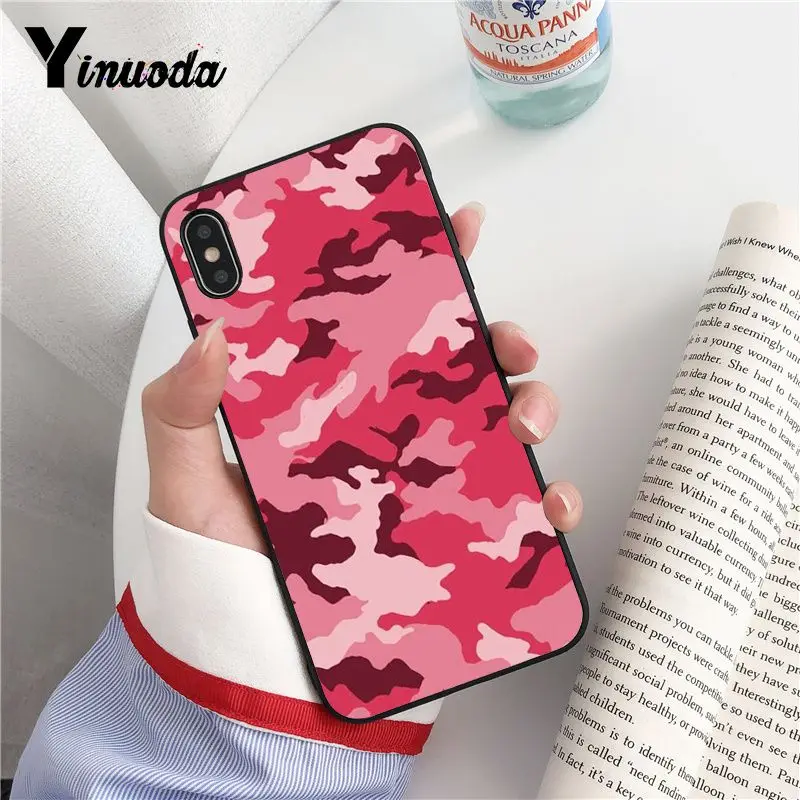 Yinuoda армейский зеленый Камуфляжный мягкий чехол для телефона из ТПУ iPhone 8 7 6 6S Plus X