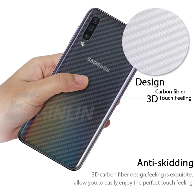 3D задняя крышка из углеродного волокна защитная пленка для Samsung Galaxy A10 A20 A30 A50 A60 A70