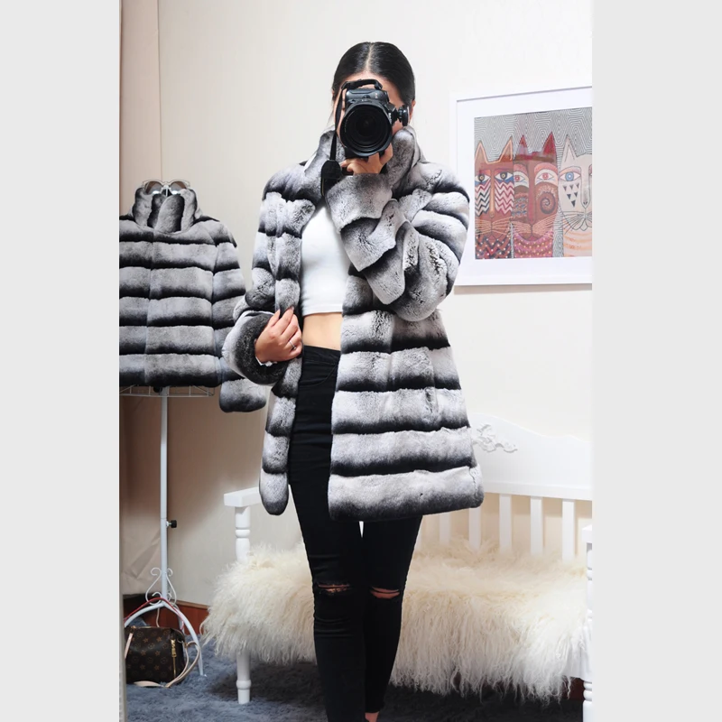 OFTBUY длинное пальто с натуральным мехом, зимняя куртка, женская верхняя одежда из натурального меха кролика Рекс, Толстая теплая брендовая Роскошная Повседневная куртка с воротником-стойкой