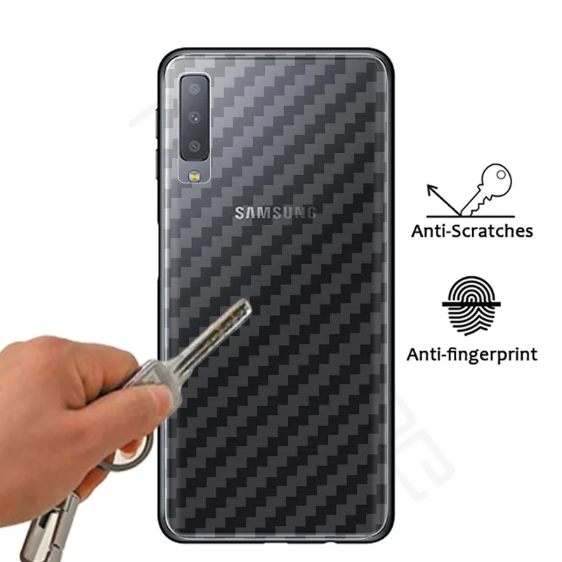 3D защитная задняя пленка из углеродного волокна для Samsung Galaxy A7 2018 Защитная задней